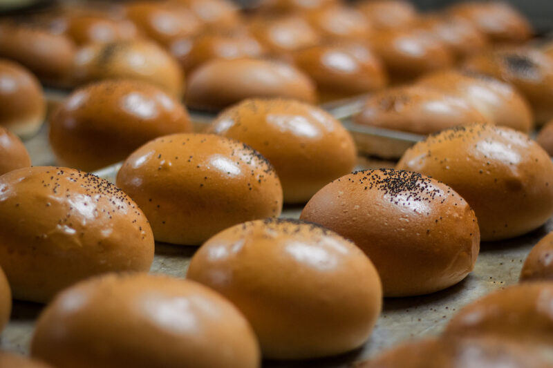 Brioche Burger Buns with Poppy Seeds